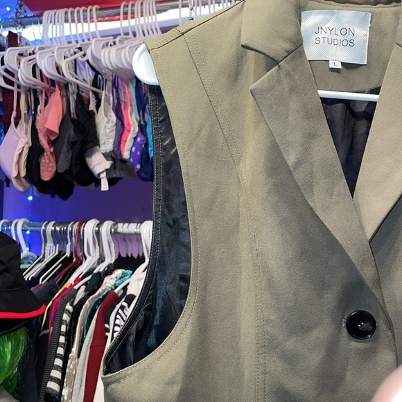 Unique One arm Long Heavy Trench Coat size Large NWOT - Picture 6 of 8